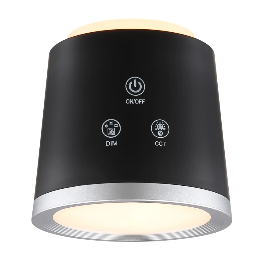 Globo - LED Prigušiva stolna lampa na dodir 4u1 LED/6W/3,7V 3000K/4000K/6500K 1500 mAh USB crna