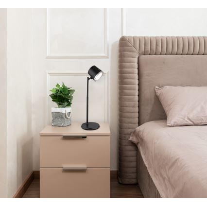 Globo - LED stolna lampa s dodirnim upravljačem, prigušivač 4u1 LED/6W/3,7V 3000K/4000K/6500K 1500 mAh USB crna