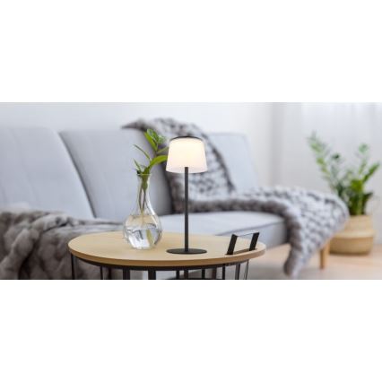 Globo - LED Prigušiva dodirna vanjska stolna lampa LED/1,8W/5V IP44 1800 mAh crna/bijela