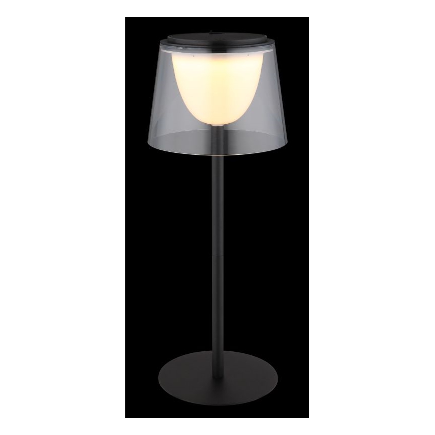 Globo - LED Prigušiva dodirna vanjska stolna lampa LED/1,8W/5V IP44 1800 mAh crna/prozirna