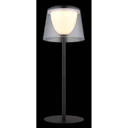 Globo - LED Prigušiva dodirna vanjska stolna lampa LED/1,8W/5V IP44 1800 mAh crna/prozirna