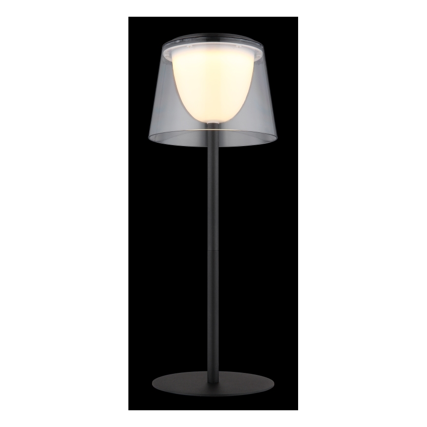 Globo - LED Prigušiva dodirna vanjska stolna lampa LED/1,8W/5V IP44 1800 mAh crna/prozirna
