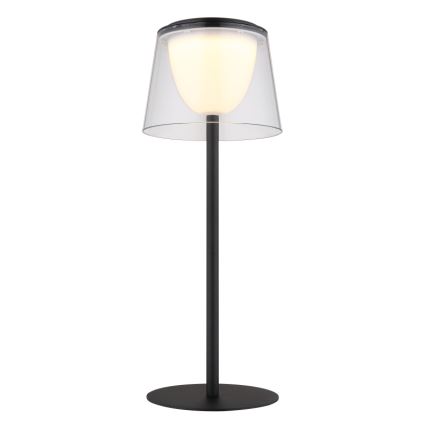 Globo - LED Prigušiva dodirna vanjska stolna lampa LED/1,8W/5V IP44 1800 mAh crna/prozirna