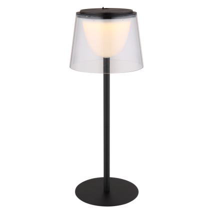 Globo - LED Prigušiva dodirna vanjska stolna lampa LED/1,8W/5V IP44 1800 mAh crna/prozirna