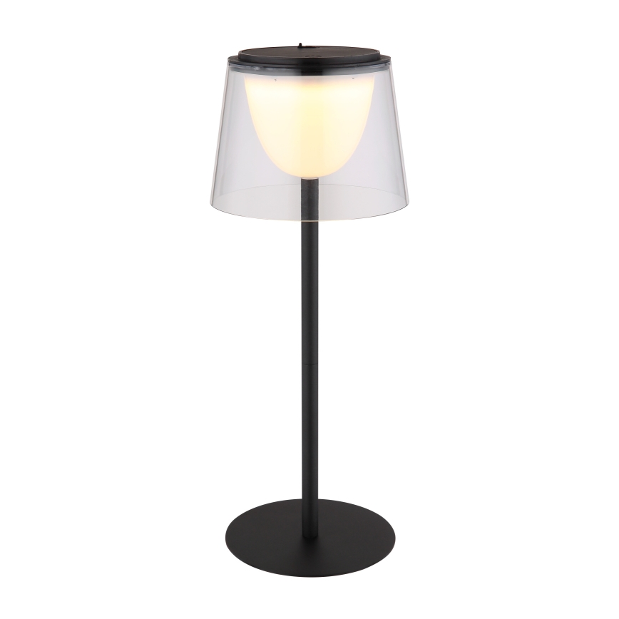 Globo - LED Prigušiva dodirna vanjska stolna lampa LED/1,8W/5V IP44 1800 mAh crna/prozirna