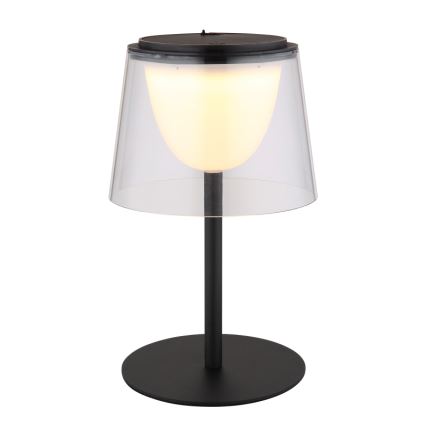 Globo - LED Prigušiva dodirna vanjska stolna lampa LED/1,8W/5V IP44 1800 mAh crna/prozirna