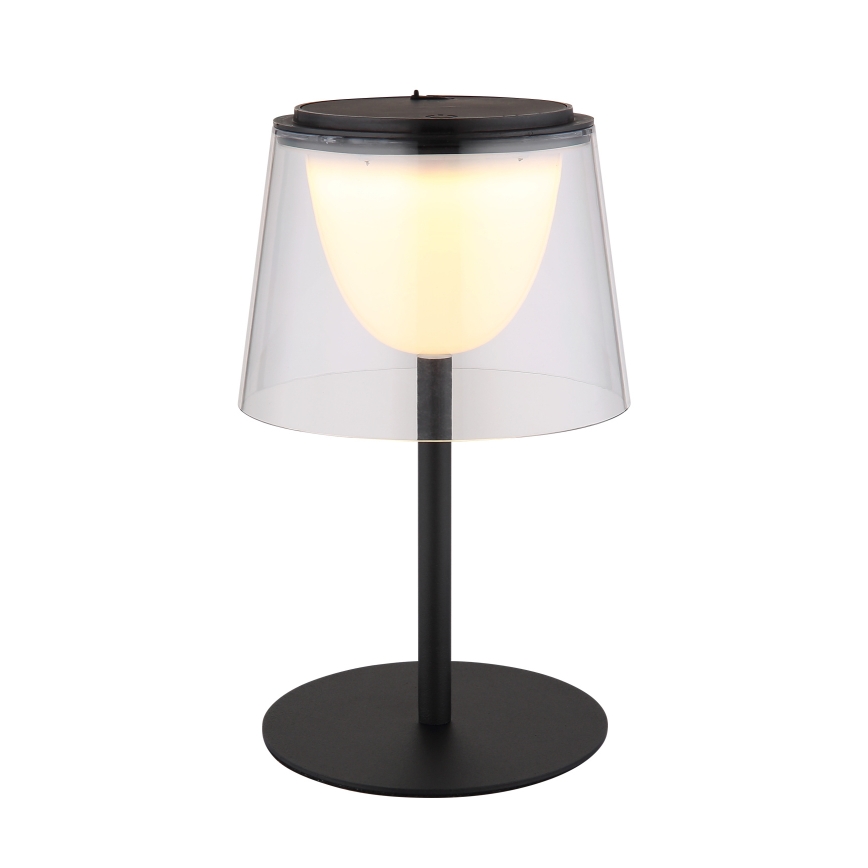 Globo - LED Prigušiva dodirna vanjska stolna lampa LED/1,8W/5V IP44 1800 mAh crna/prozirna