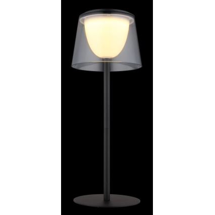 Globo - LED Prigušiva dodirna vanjska stolna lampa LED/1,8W/5V IP44 1800 mAh crna/dimna
