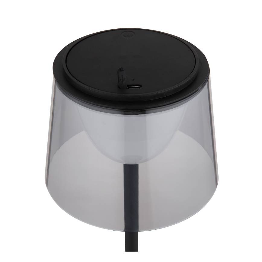 Globo - LED Prigušiva dodirna vanjska stolna lampa LED/1,8W/5V IP44 1800 mAh crna/dimna