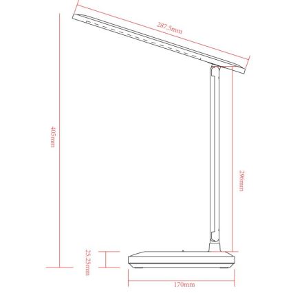 Globo - LED stolna lampa na dodir s mogućnošću prigušivanja, punjiva LED/3W/5V 2800/4000/6500K 1800 mAh bijela