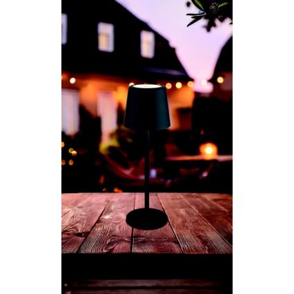 Globo - LED vanjska stolna lampa s dodirnim upravljanjem, prigušiva, LED/2W/5V, 3000/4000/6000K, 2200 mAh, IP44, crna