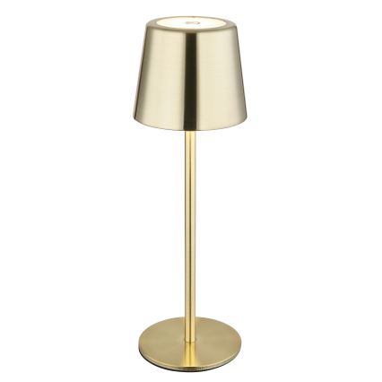 Globo - LED stolna lampa s dodirnim upravljanjem i prigušivanjem, punjiva, LED/2W/3,7V 3000/4000/6000K 2200 mAh, zlatna