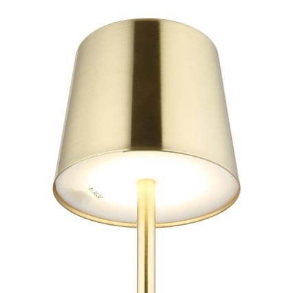 Globo - LED stolna lampa s dodirnim upravljanjem i prigušivanjem, punjiva, LED/2W/3,7V 3000/4000/6000K 2200 mAh, zlatna