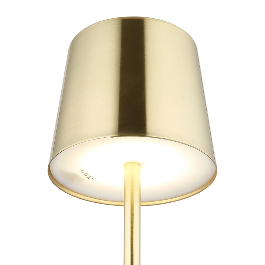 Globo - LED stolna lampa s dodirnim upravljanjem i prigušivanjem, punjiva, LED/2W/3,7V 3000/4000/6000K 2200 mAh, zlatna