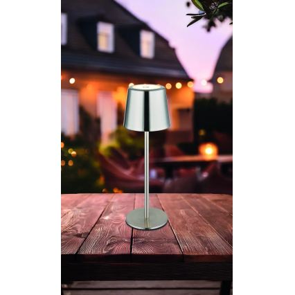 Globo - LED dodirna punjiva stolna lampa s prigušivanjem LED/2W/3,7V 3000/4000/6000K 2200 mAh sjajni krom