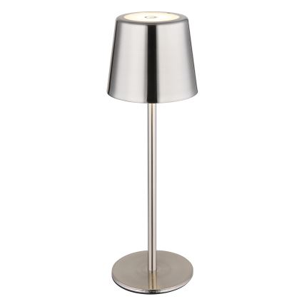 Globo - LED dodirna punjiva stolna lampa s prigušivanjem LED/2W/3,7V 3000/4000/6000K 2200 mAh sjajni krom