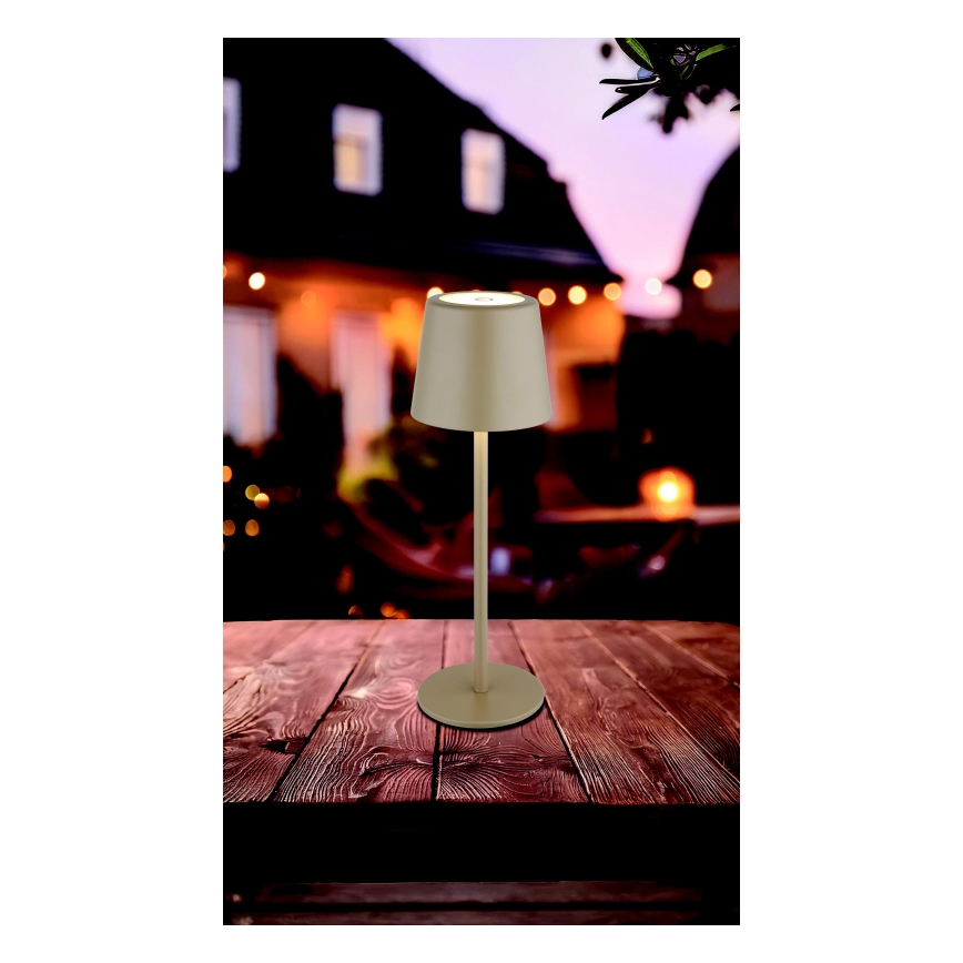 Globo - LED vanjska stolna lampa s dodirnim upravljanjem, prigušiva, LED/2W/5V, 3000/4000/6000K, 2200 mAh, IP44, krem boja