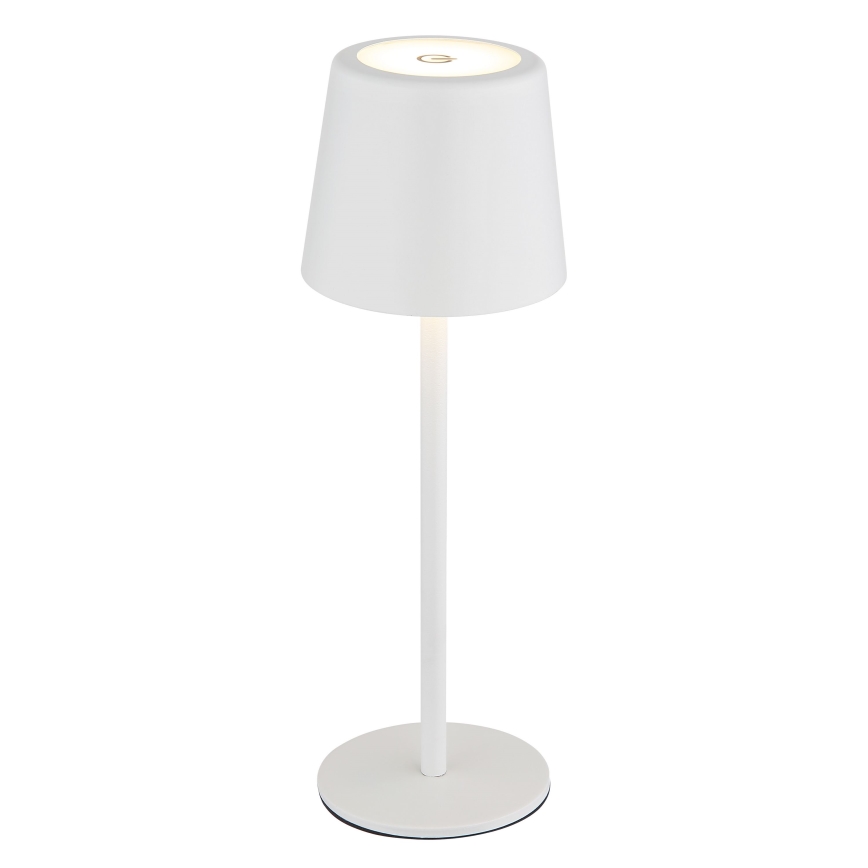 Globo - LED vanjska stolna lampa s dodirnim upravljanjem, prigušiva, LED/2W/5V, 3000/4000/6000K, 2200 mAh, IP44, bijela
