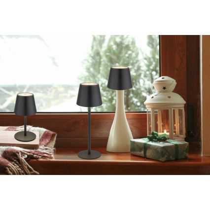Globo - LED punjiva vanjska stolna lampa 3v1, prigušiva s dodirnim upravljanjem, LED/3W/5V 3000/4000/5000K IP54 1800 mAh crna