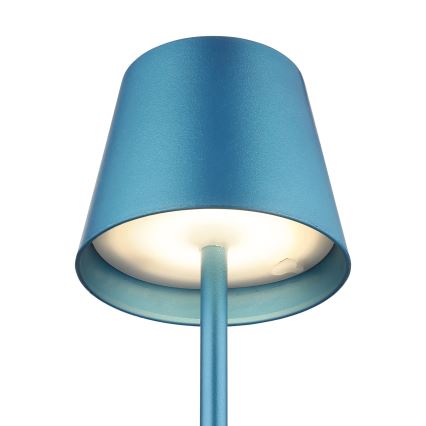 Globo - LED stolna lampa 3u1, prigušiva, s dodirnim upravljanjem, punjiva, za vanjsku upotrebu, LED/3W/5V 3000/4000/5000K IP54 1800 mAh plava