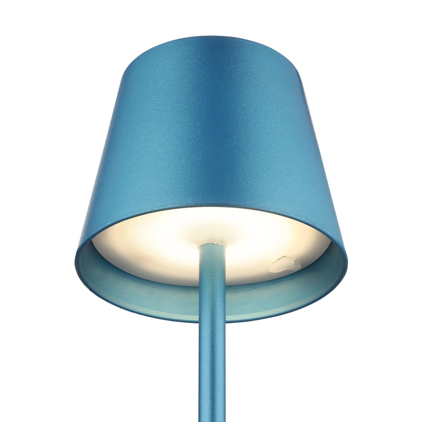 Globo - LED stolna lampa 3u1, prigušiva, s dodirnim upravljanjem, punjiva, za vanjsku upotrebu, LED/3W/5V 3000/4000/5000K IP54 1800 mAh plava