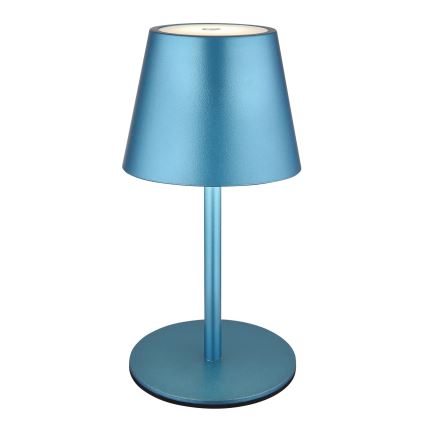 Globo - LED stolna lampa 3u1, prigušiva, s dodirnim upravljanjem, punjiva, za vanjsku upotrebu, LED/3W/5V 3000/4000/5000K IP54 1800 mAh plava