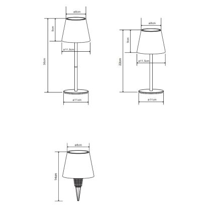 Globo - LED stolna lampa 3u1, prigušiva, s dodirnim upravljanjem, punjiva, za vanjsku upotrebu, LED/3W/5V 3000/4000/5000K IP54 1800 mAh plava