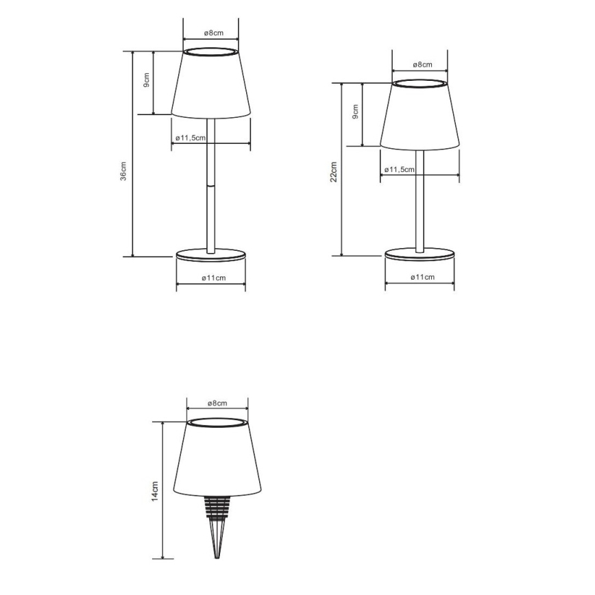 Globo - LED stolna lampa 3u1, prigušiva, s dodirnim upravljanjem, punjiva, za vanjsku upotrebu, LED/3W/5V 3000/4000/5000K IP54 1800 mAh plava
