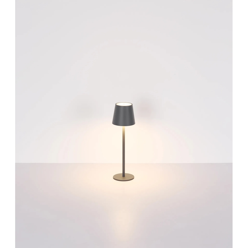 Globo - LED prigušivačka dodirna punjiva vanjska stolna lampa 3u1 LED/3W/5V 3000/4000/5000K IP54 1800 mAh siva