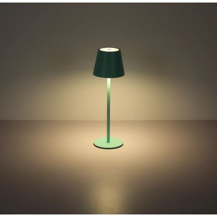 Globo - LED stolna lampa na dodir, punjiva, s mogućnošću prigušivanja, vanjska 3u1 LED/3W/5V 3000/4000/5000K IP54 1800 mAh mentolno-zelena