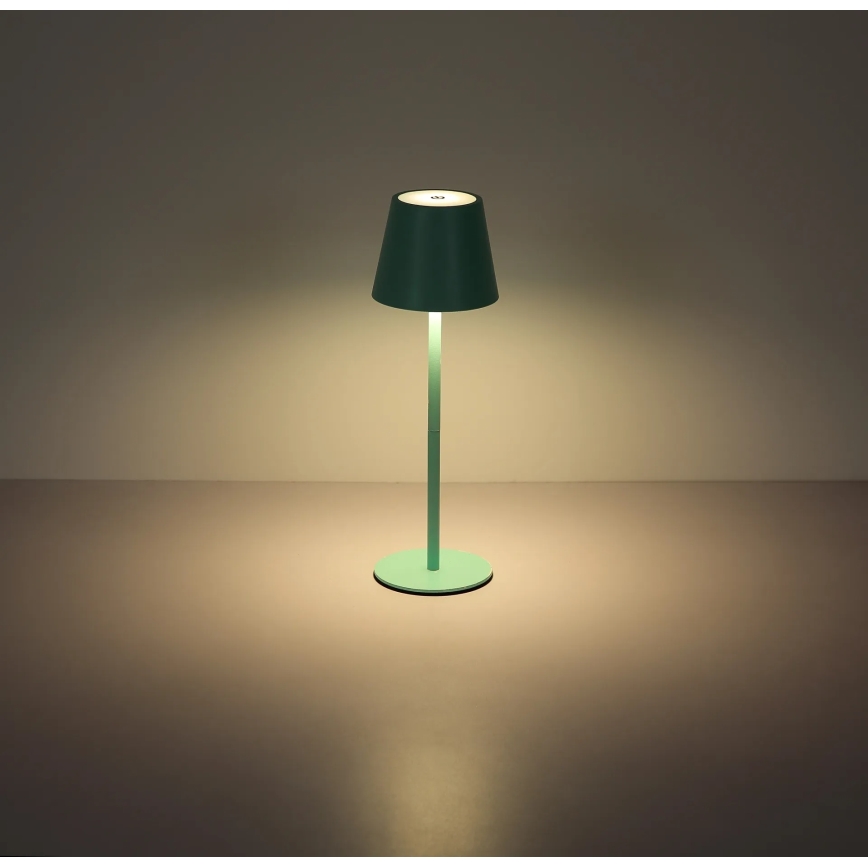 Globo - LED stolna lampa na dodir, punjiva, s mogućnošću prigušivanja, vanjska 3u1 LED/3W/5V 3000/4000/5000K IP54 1800 mAh mentolno-zelena