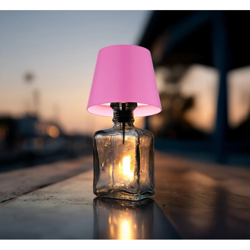 Globo - LED stolna lampa za vanjsku upotrebu, na dodir i s prigušivanjem, punjiva 3 u 1 LED/3W/5V 3000/4000/5000K IP54 1800 mAh ružičasta