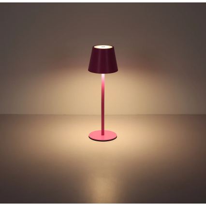 Globo - LED stolna lampa za vanjsku upotrebu, na dodir i s prigušivanjem, punjiva 3 u 1 LED/3W/5V 3000/4000/5000K IP54 1800 mAh ružičasta
