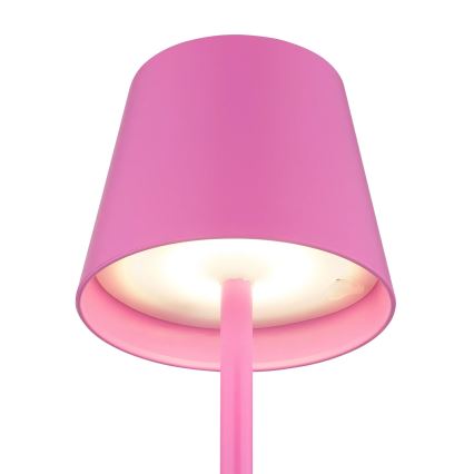Globo - LED stolna lampa za vanjsku upotrebu, na dodir i s prigušivanjem, punjiva 3 u 1 LED/3W/5V 3000/4000/5000K IP54 1800 mAh ružičasta
