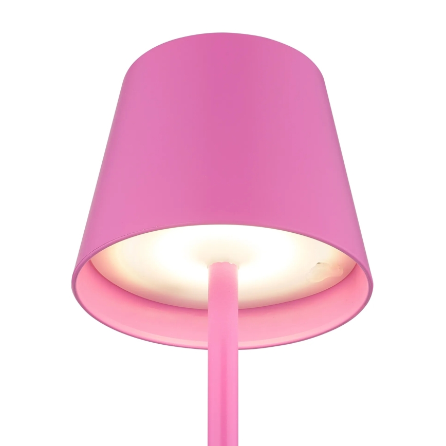 Globo - LED stolna lampa za vanjsku upotrebu, na dodir i s prigušivanjem, punjiva 3 u 1 LED/3W/5V 3000/4000/5000K IP54 1800 mAh ružičasta