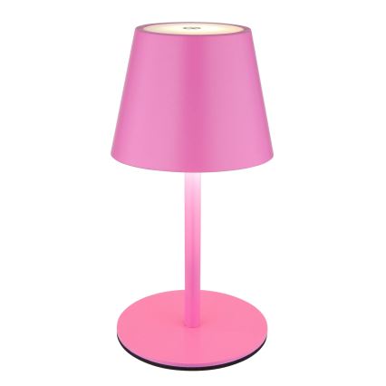 Globo - LED stolna lampa za vanjsku upotrebu, na dodir i s prigušivanjem, punjiva 3 u 1 LED/3W/5V 3000/4000/5000K IP54 1800 mAh ružičasta
