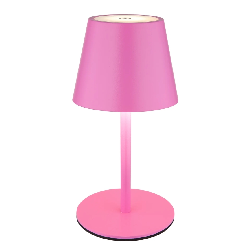Globo - LED stolna lampa za vanjsku upotrebu, na dodir i s prigušivanjem, punjiva 3 u 1 LED/3W/5V 3000/4000/5000K IP54 1800 mAh ružičasta