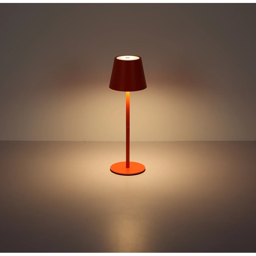 Globo - LED stolna lampa za vanjsku upotrebu, dodirno prigušivanje, punjiva, 3 u 1 LED/3W/5V 3000/4000/5000K IP54 1800 mAh crvena