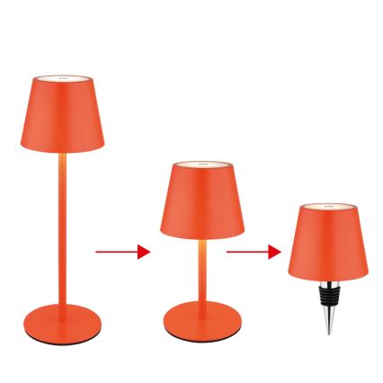 Globo - LED stolna lampa za vanjsku upotrebu, dodirno prigušivanje, punjiva, 3 u 1 LED/3W/5V 3000/4000/5000K IP54 1800 mAh crvena