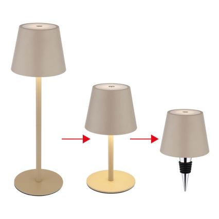 Globo - LED vanjska stolna lampa s dodirnim prigušivanjem, punjiva LED/3W/5V 3000/4000/5000K IP54 1800 mAh