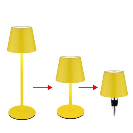 Globo - LED s možností prigušivanja i dodirnim upravljanjem, punjiva vanjska stolna lampa 3 u 1 LED/3W/5V 3000/4000/5000K IP54 1800 mAh žuta