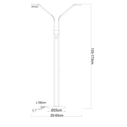 Globo - LED podna lampa s prigušivanjem 2xLED/6,5W/230V 2700/3350/4000K bež