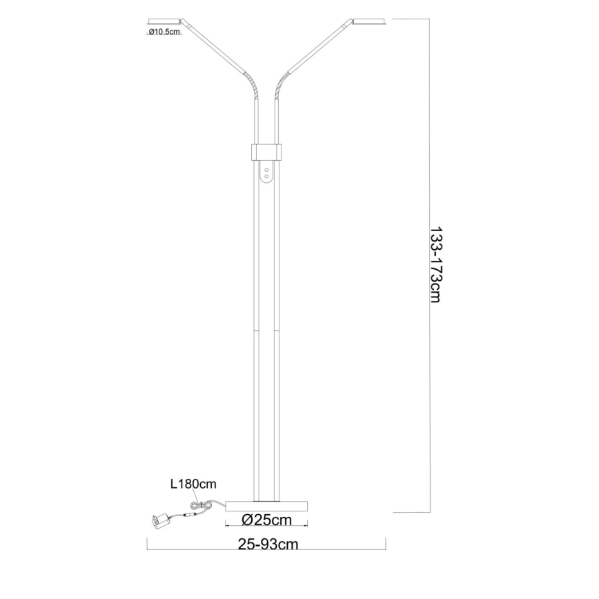 Globo - LED podna lampa s prigušivanjem 2xLED/6,5W/230V 2700/3350/4000K bež