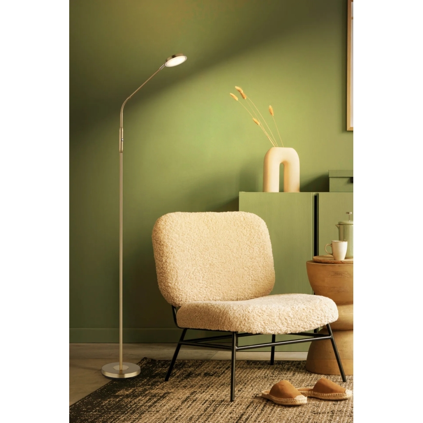Globo - LED podna svjetiljka s dodirnim prigušivačem LED/6,5W/230V 2700/3350/4000K mesing