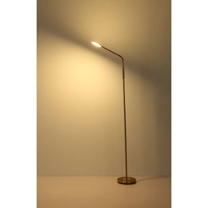 Globo - LED podna svjetiljka s dodirnim prigušivačem LED/6,5W/230V 2700/3350/4000K mesing