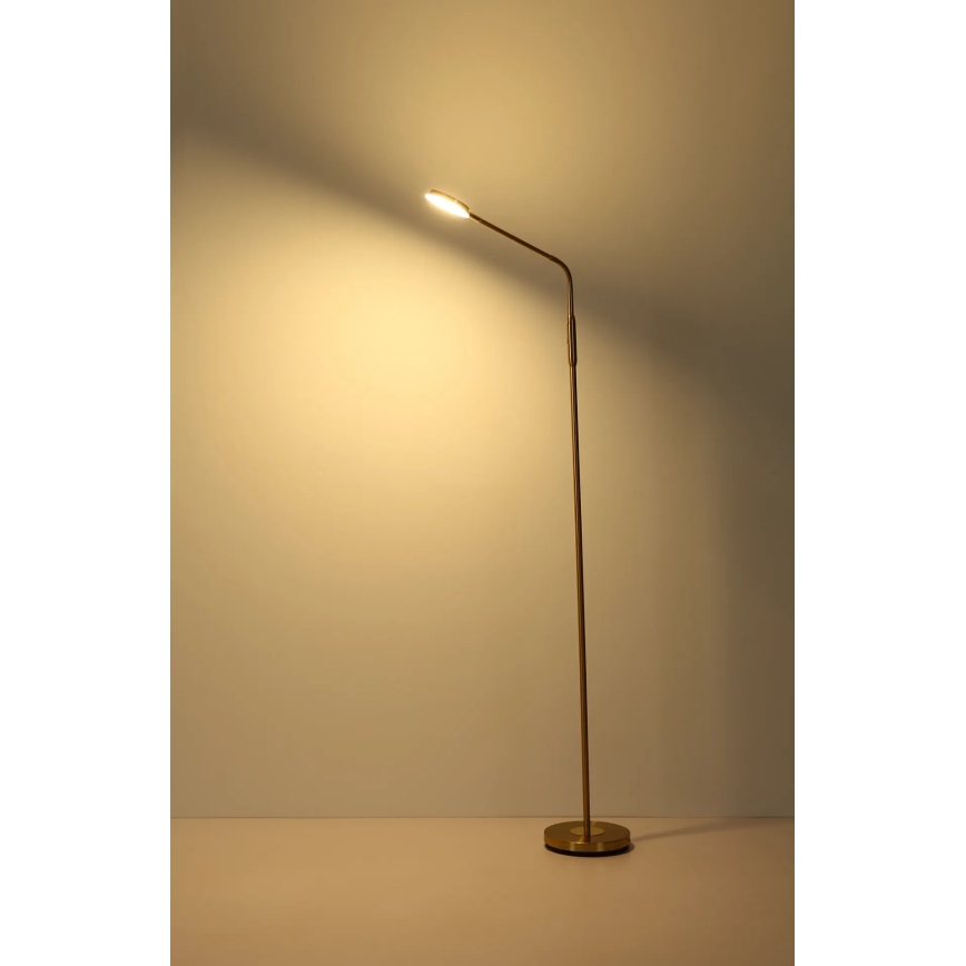 Globo - LED podna svjetiljka s dodirnim prigušivačem LED/6,5W/230V 2700/3350/4000K mesing