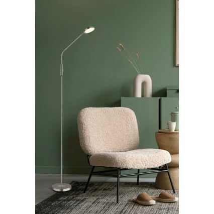 Globo - LED podna lampa s dodirnim prigušivačem LED/6,5W/230V 2700/3350/4000K matirani krom