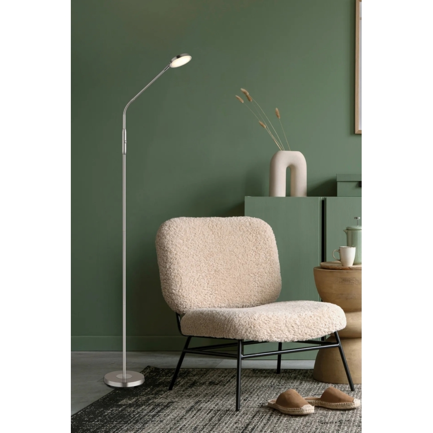 Globo - LED podna lampa s dodirnim prigušivačem LED/6,5W/230V 2700/3350/4000K matirani krom