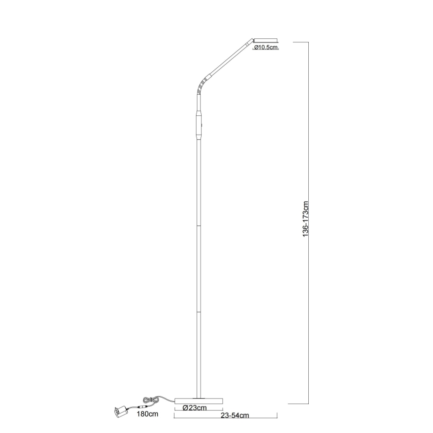 Globo - LED podna lampa s dodirnim prigušivačem LED/6,5W/230V 2700/3350/4000K matirani krom