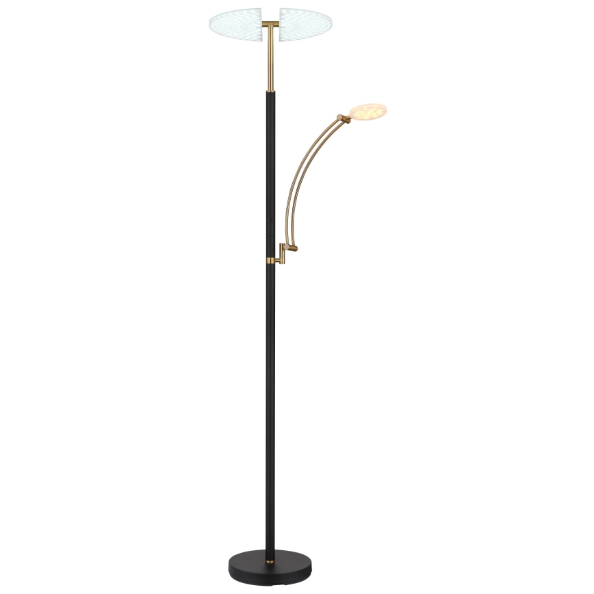 Globo - LED podna lampa s prigušivanjem LED/40W/230V + LED/5,5W 2700/4000/6000K crna